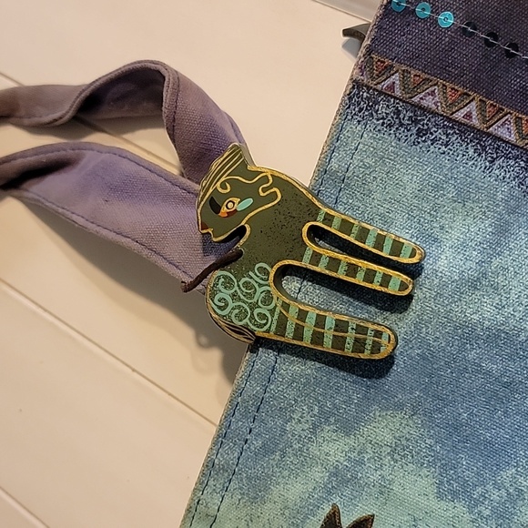 ✨Vintage Laurel Burch Indigo Mares Tote Bag✨ Sequins & Horse Magic! - Picture 6 of 11